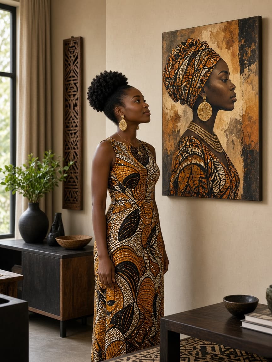 Nigerian woman viewing canvas print